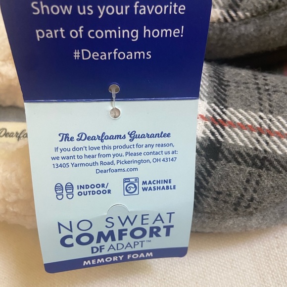 Dearfoams memory foam and sherpa trim slippers – NEW - Picture 5 of 9